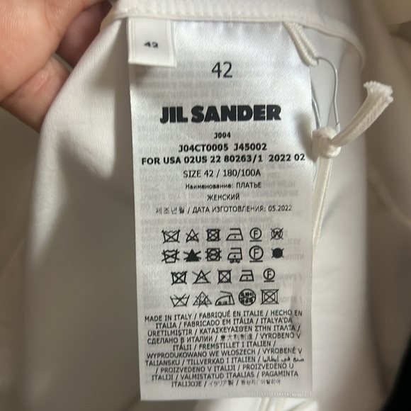 Jil Sander Dress Heavy Organic Cotton Poplin Size 2 White New With Tags - Picture 12 of 15